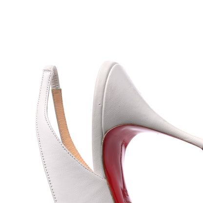Christian Louboutin Nappa Clare 80 Slingback Pumps 38 White 8 of 15