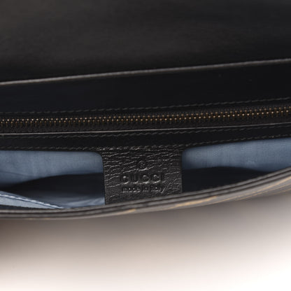Gucci Calfskin Diagonal GG Medium Thiara Double Envelope Shoulder Bag Black White 7 of 12