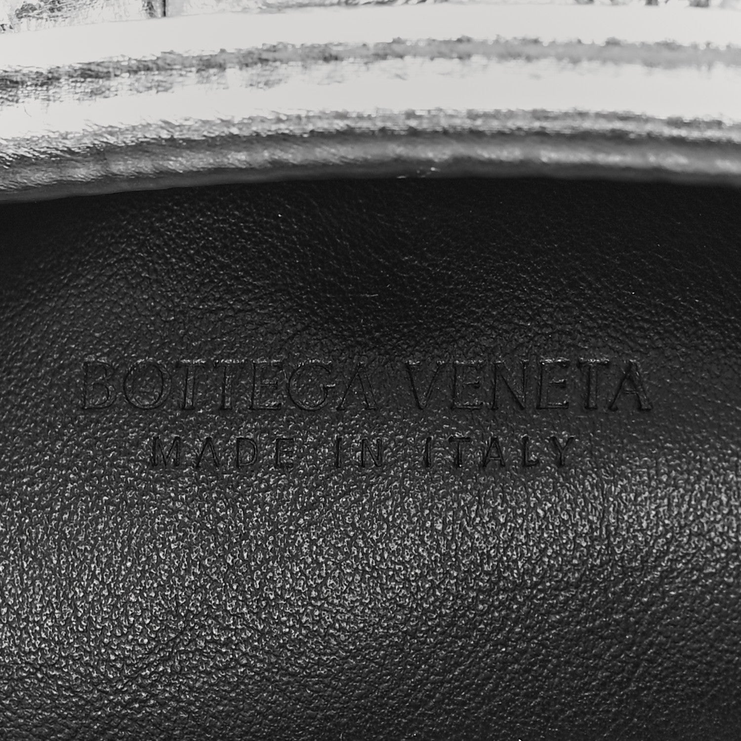 Bottega Veneta Metallic Bark Calfskin Embossed The Pouch Oversized Clutch Silver 8 of 10
