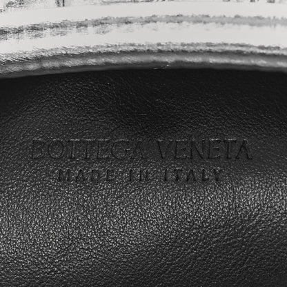 Bottega Veneta Metallic Bark Calfskin Embossed The Pouch Oversized Clutch Silver 8 of 10