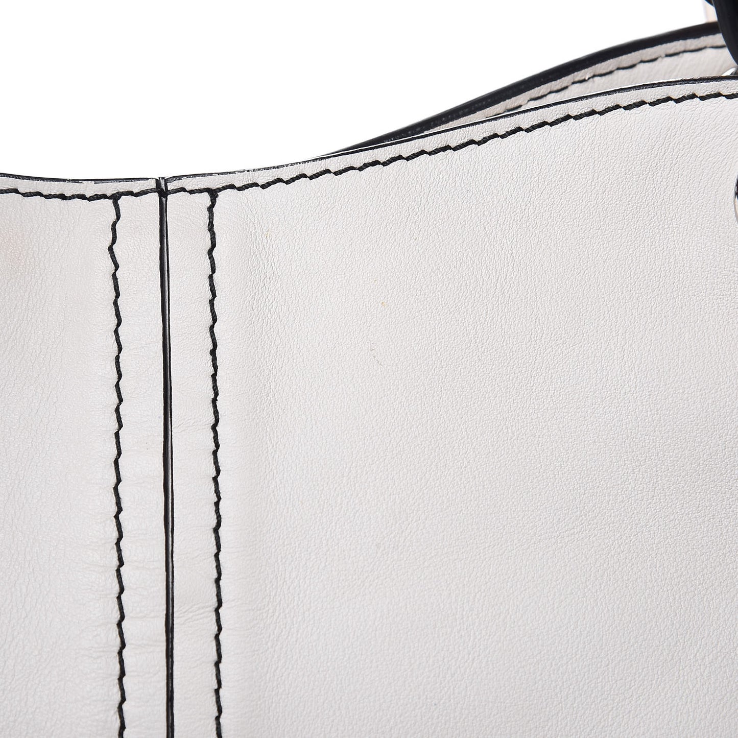 Calfskin Curl Satchel Optic White