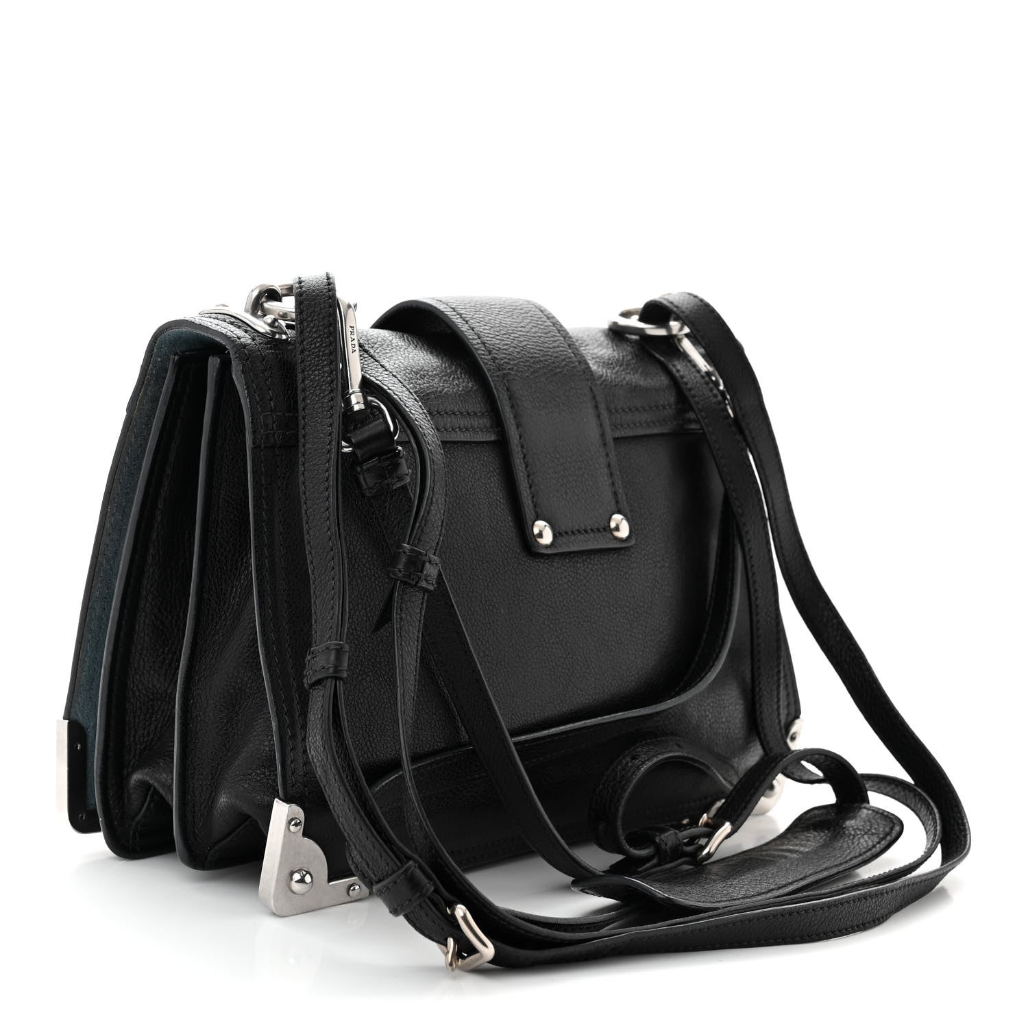 Prada Glace Calf Large Soft Cahier Bag Black Astrale 3 of 12