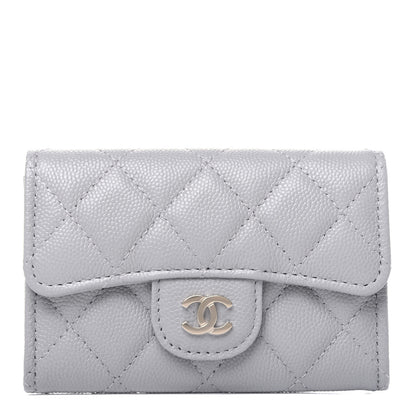 Chanel Caviar Quilted Flap Card Holder Wallet Grey 1 of 11