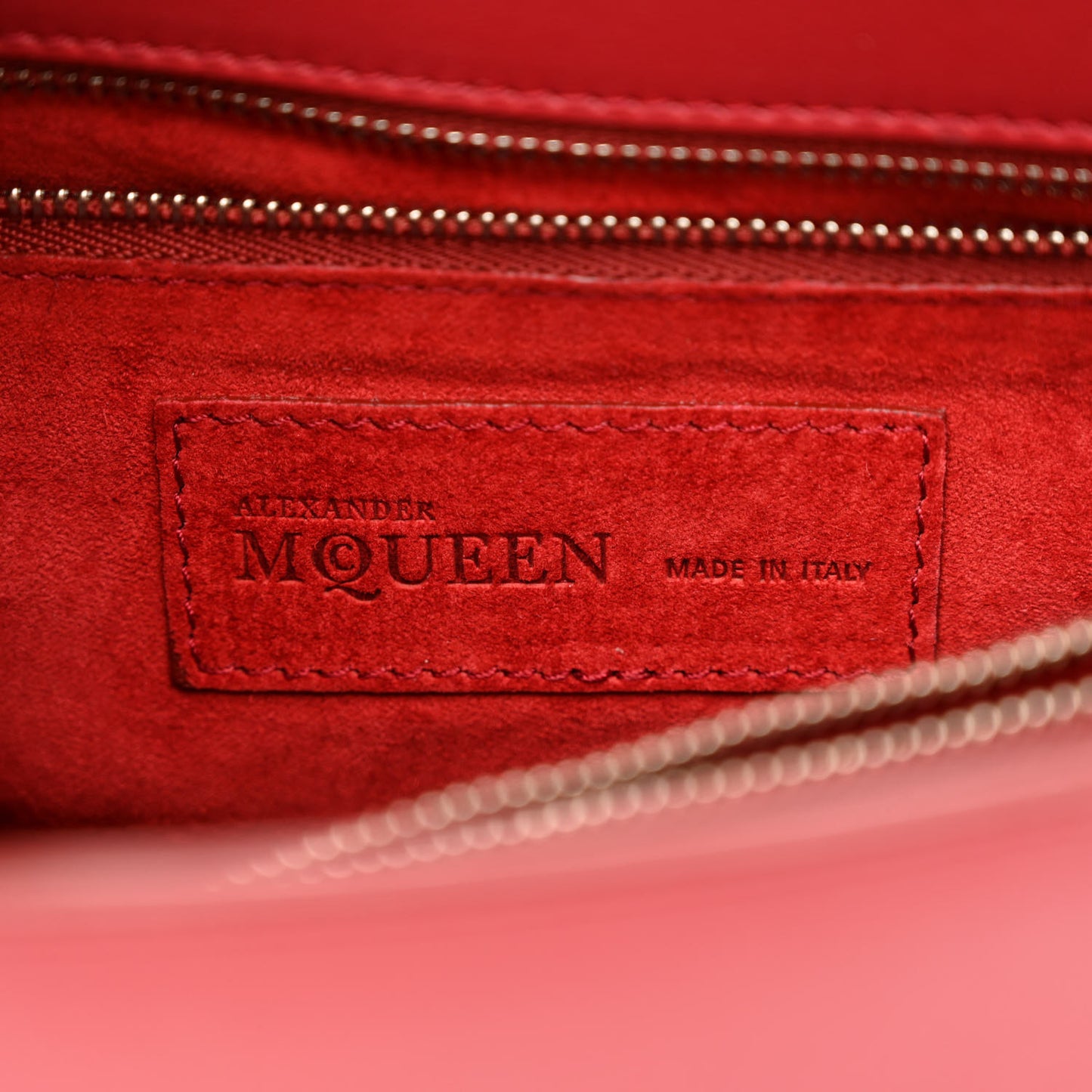 Calfskin Crystal Chain Flower Satchel Red