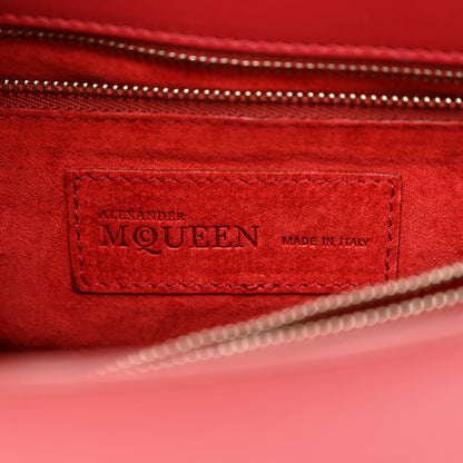 Alexander McQueen Calfskin Crystal Chain Flower Satchel Red 6 of 12