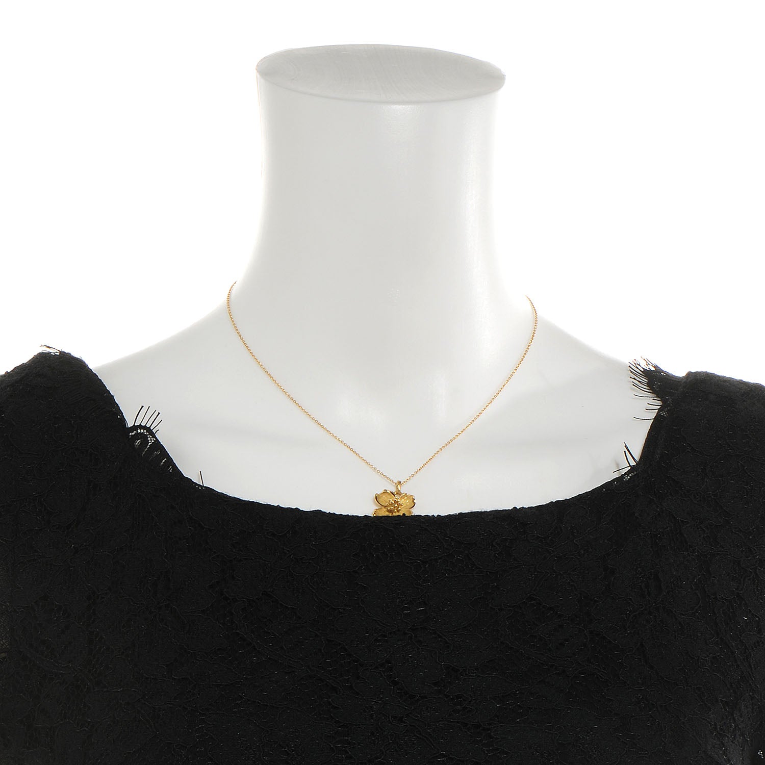 Tiffany 18k Gold Dogwood Flower Pendant Necklace 2 of 6