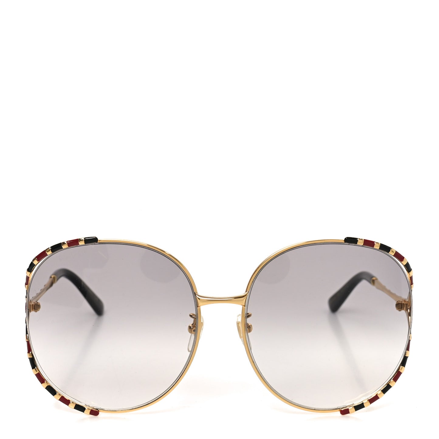 Metal Round Frame GG0595S Sunglasses Gold Black Red