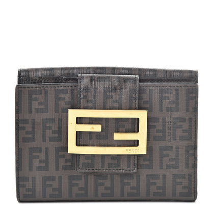 Fendi Zucchino Spalmati Compact Wallet Brown 1 of 10