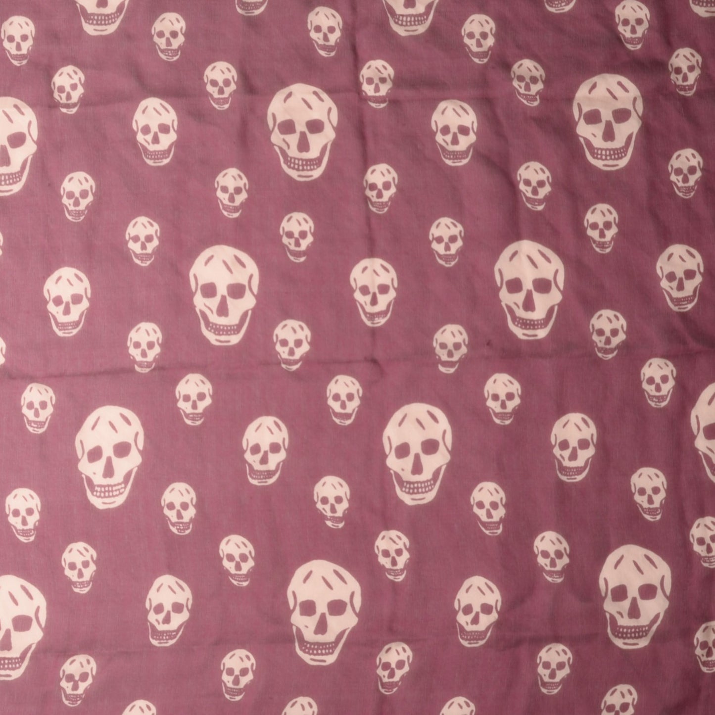 Silk Chiffon Skull Scarf Burgundy