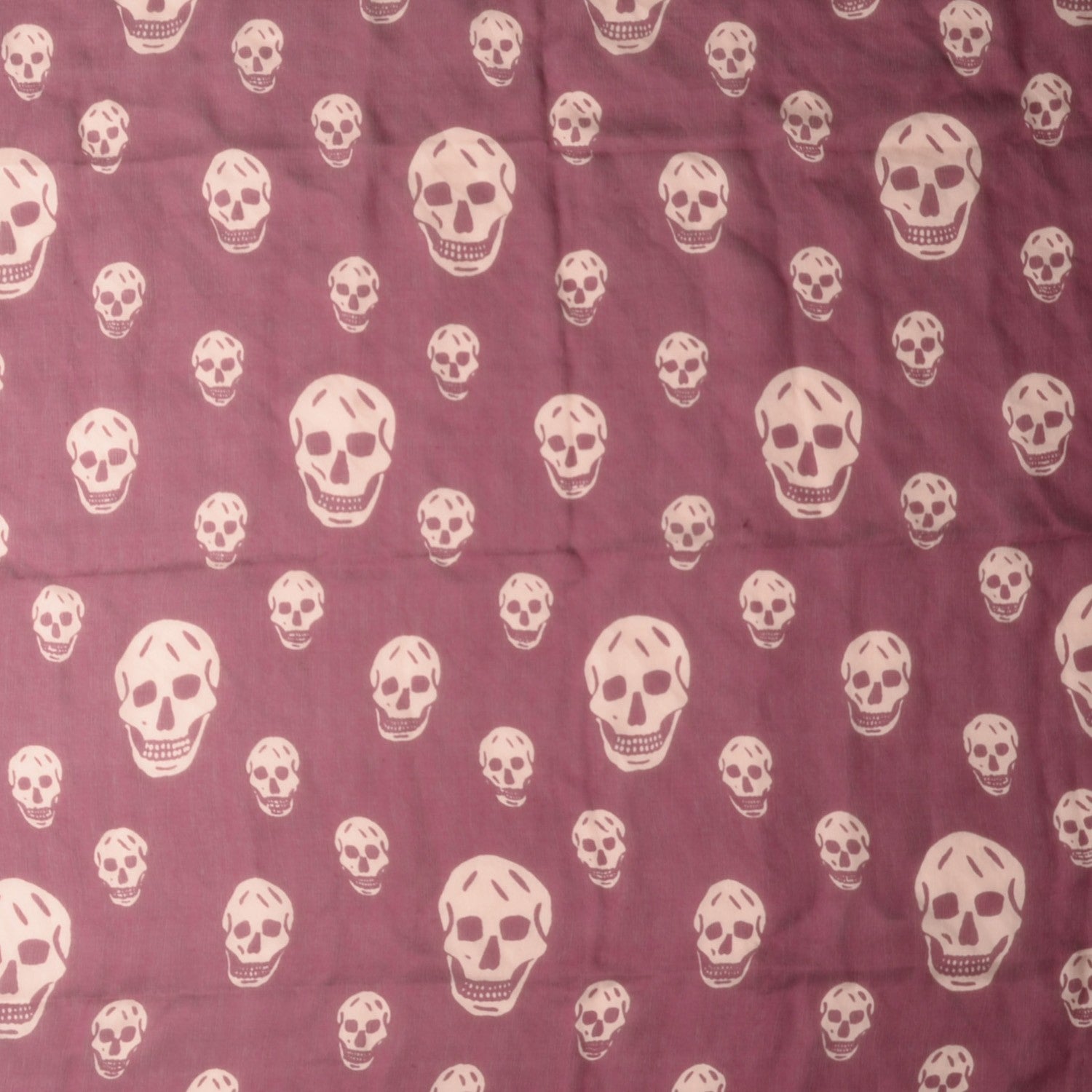 Alexander McQueen Silk Chiffon Skull Scarf Burgundy 1 of 7