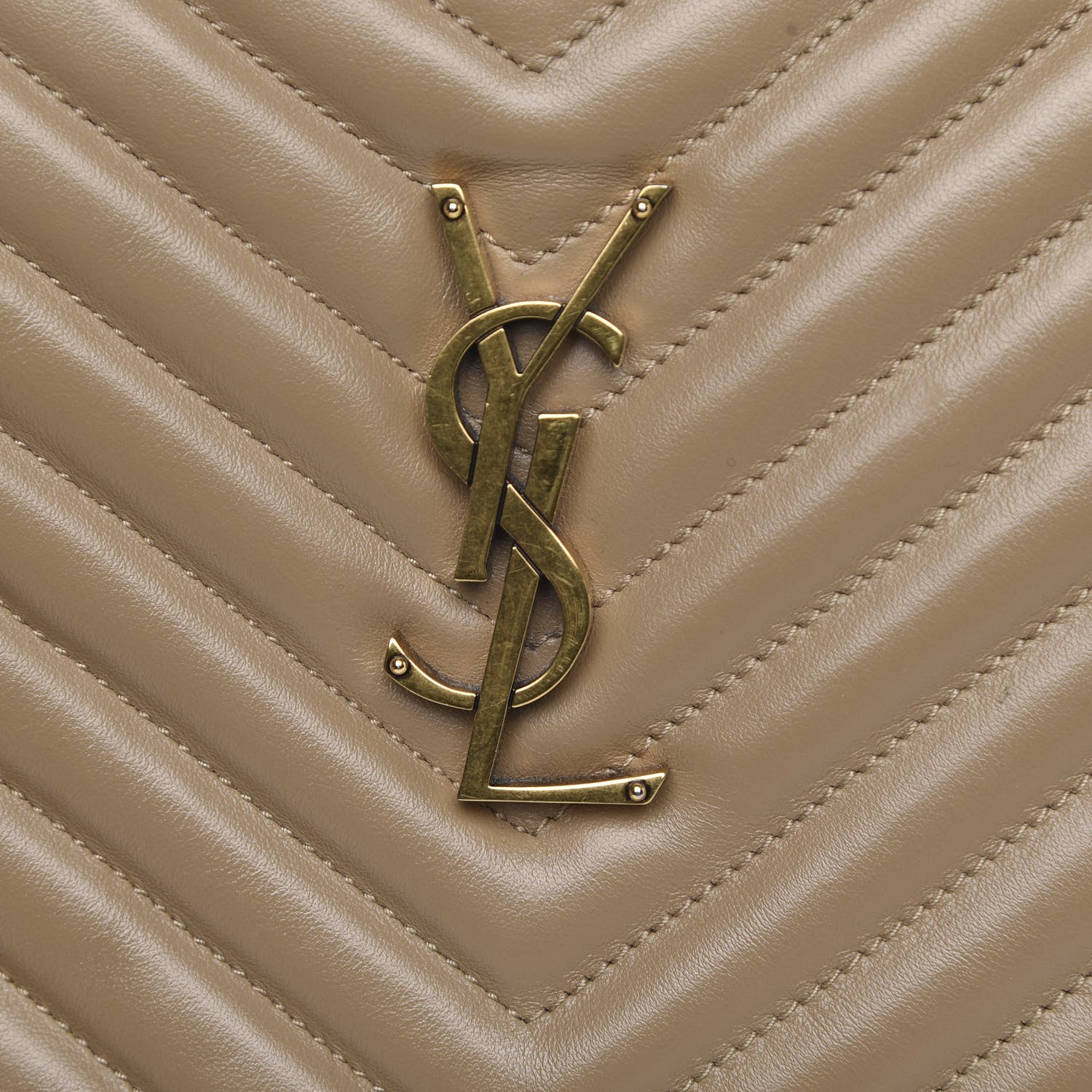 Saint Laurent Calfskin Matelasse Monogram Lou Camera Bag Dark Latte 8 of 10