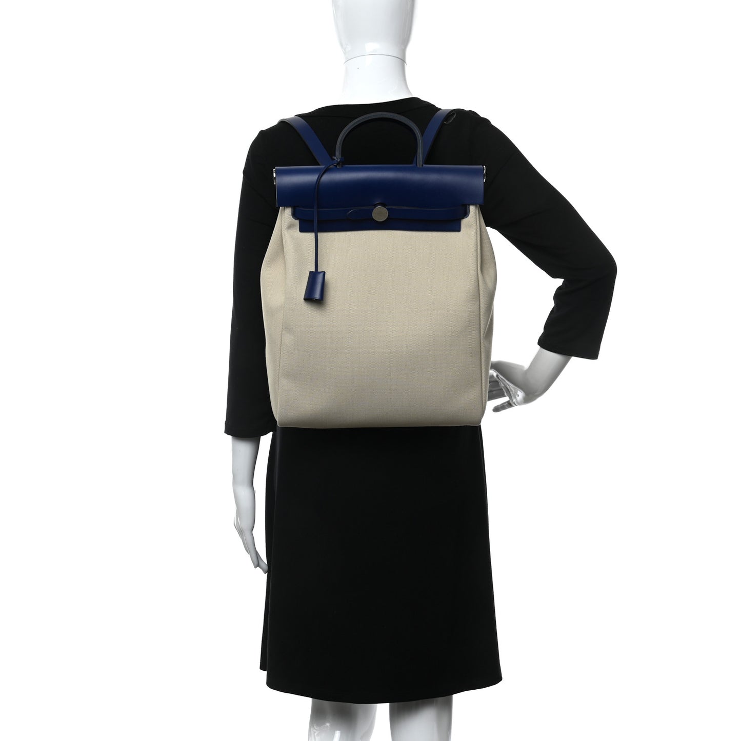 Military Toile Vache Hunter Herbag a Dos Zip Retourne Backpack Bleu De France Ecru