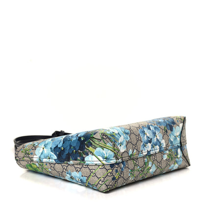 Gucci GG Supreme Monogram Blooms Small Reversible Tote Beige Blue Navy 3 of 4