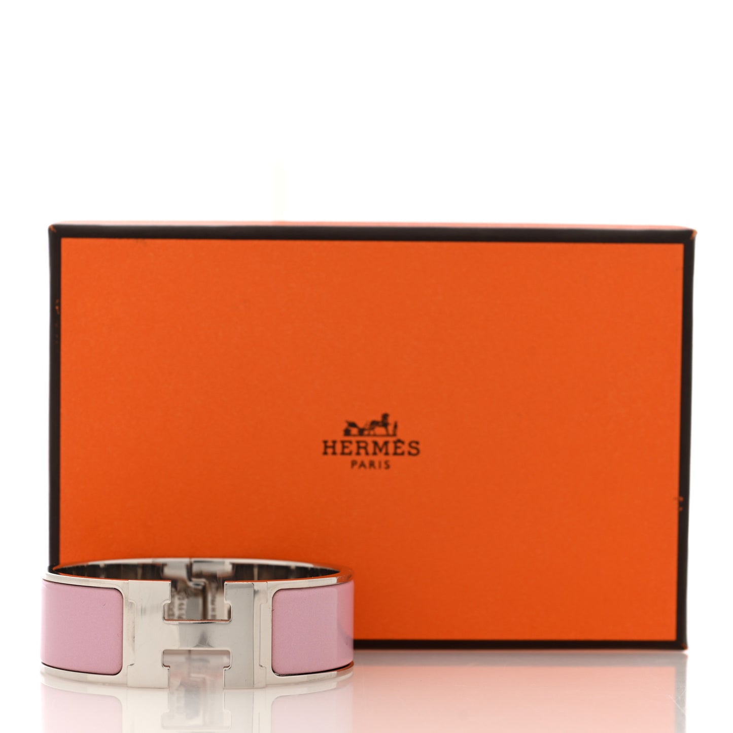 Enamel Wide Clic Clac H GM Bracelet Rose Dragee