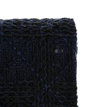 Chanel Tweed Shearling Quilted Chanel Wallet On Chain WOC Navy Black 16 of 16