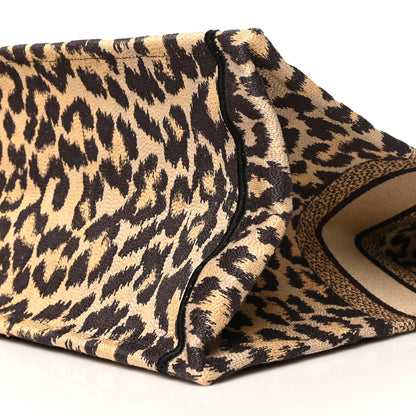 Christian Dior Canvas Mizza Embroidered Large Leopard Book Tote Beige 10 of 10