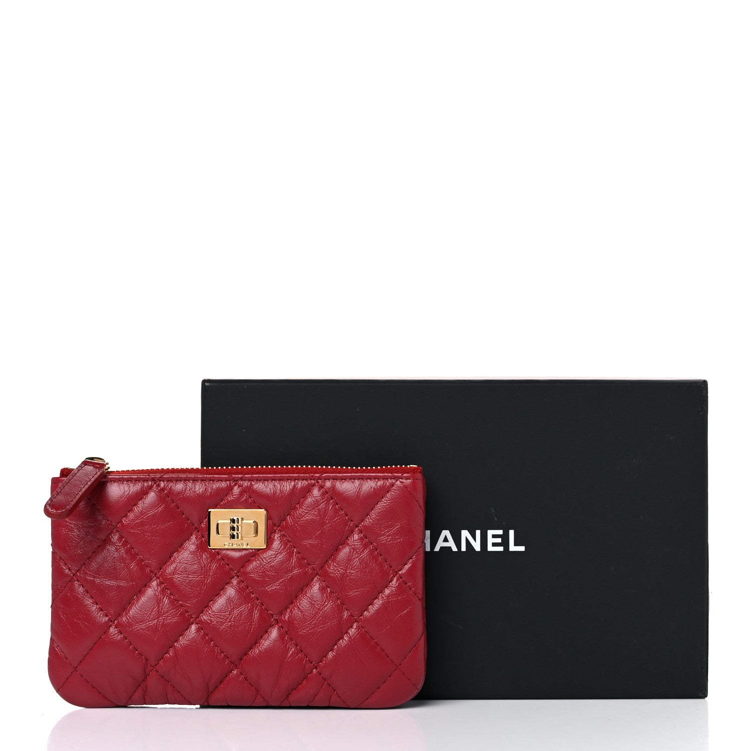 Chanel Aged Calfskin Quilted Small Reissue Cosmetic Case Red 8 of 8