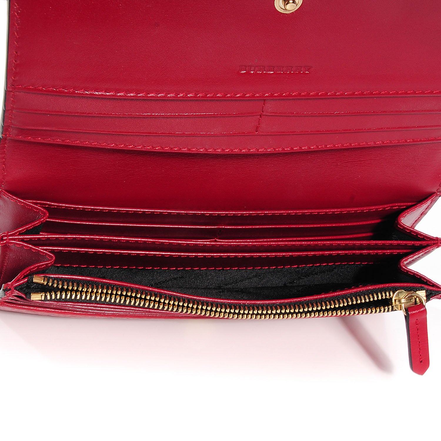 Burberry Signature Grain Leather Continental Wallet Military Red 5 of 8