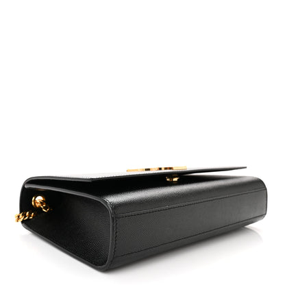 Saint Laurent SAINT LAURENT Grain De Poudre Medium Classic Monogram Kate Satchel Black 4 of 9