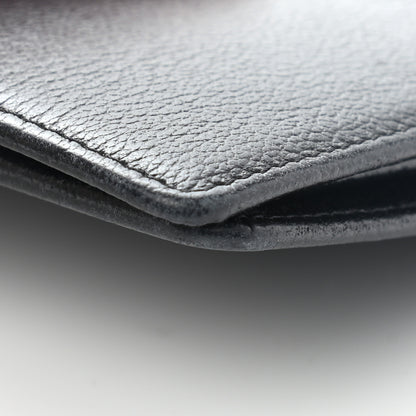 Chanel Goatskin Camellia Embossed Yen Wallet Black 15 of 17
