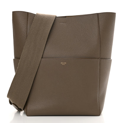 Celine Soft Grained Calfskin Sangle Bucket Bag Taupe 1 of 10