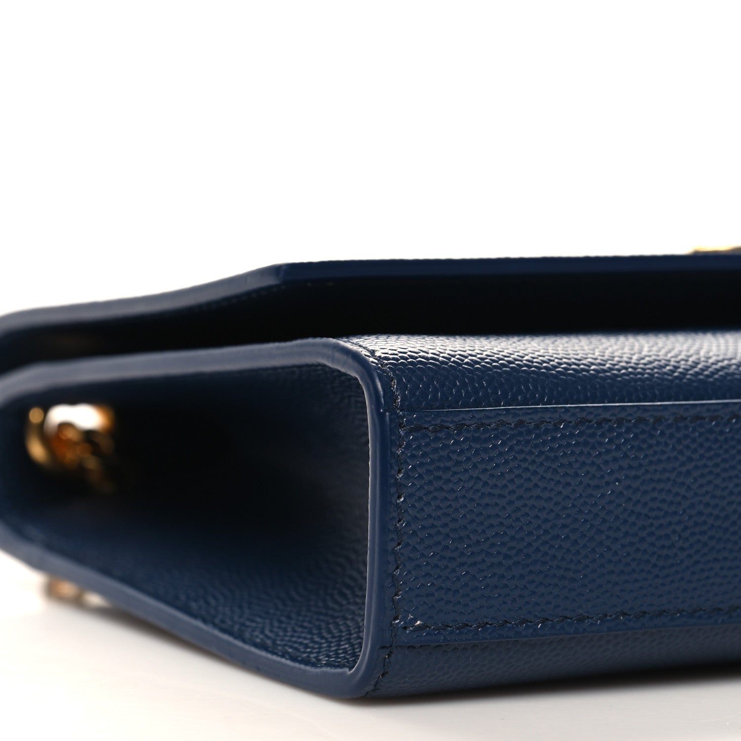 Saint Laurent Grain De Poudre Small Classic Monogram Kate Satchel Denim Blue 8 of 9