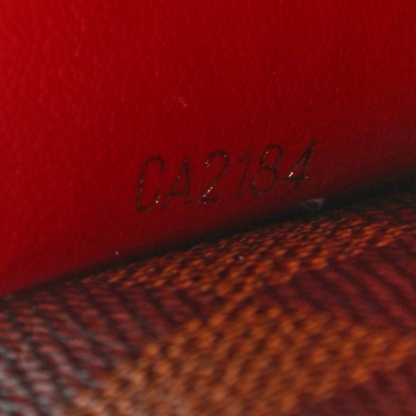 Damier Ebene Emilie Wallet Red