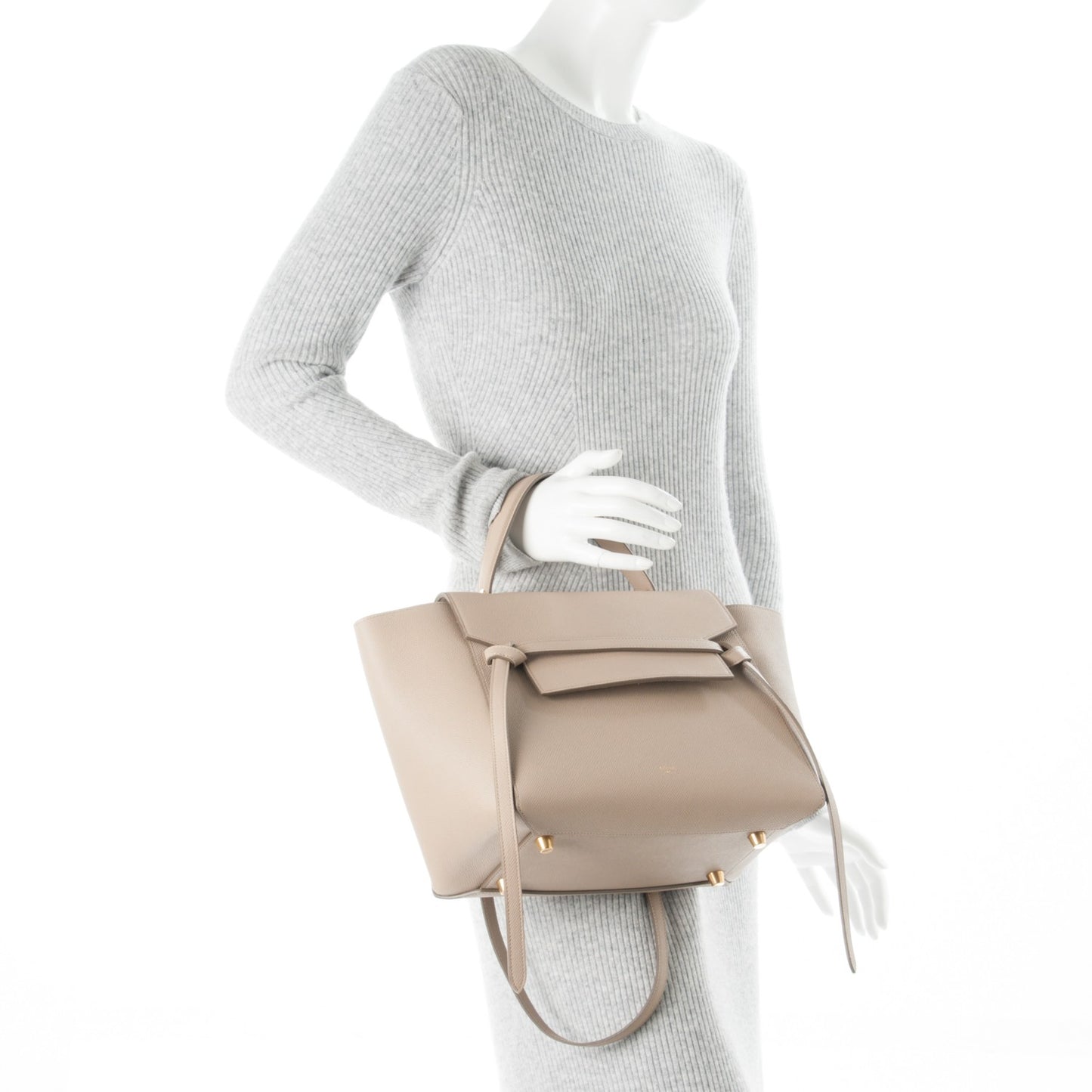 Grained Calfskin Mini Belt Bag Light Taupe