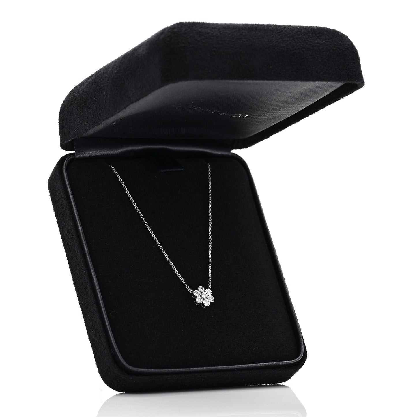 Platinum Diamond Flower Pendant Necklace