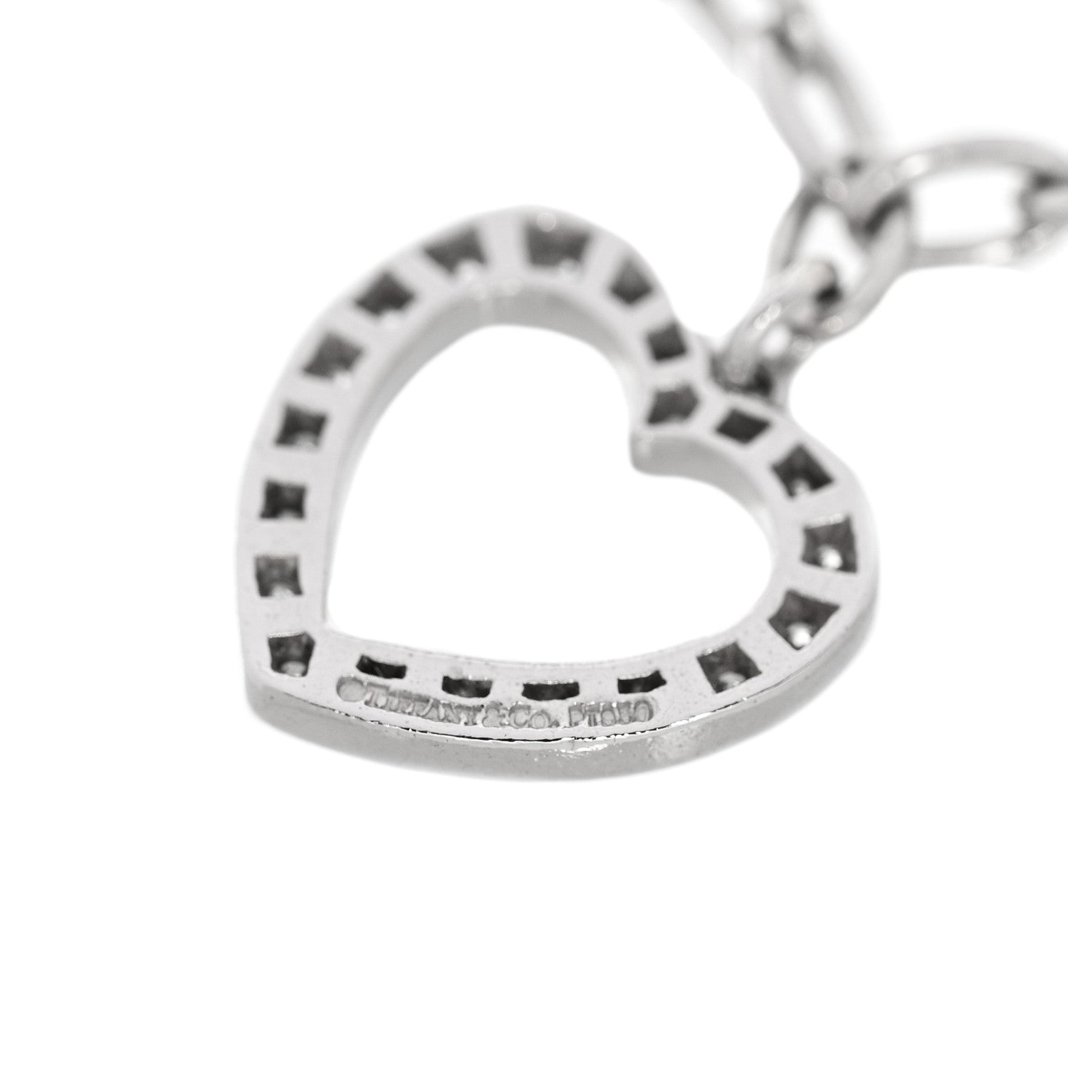 Tiffany Platinum Diamond Heart Charm Bracelet 3 of 3