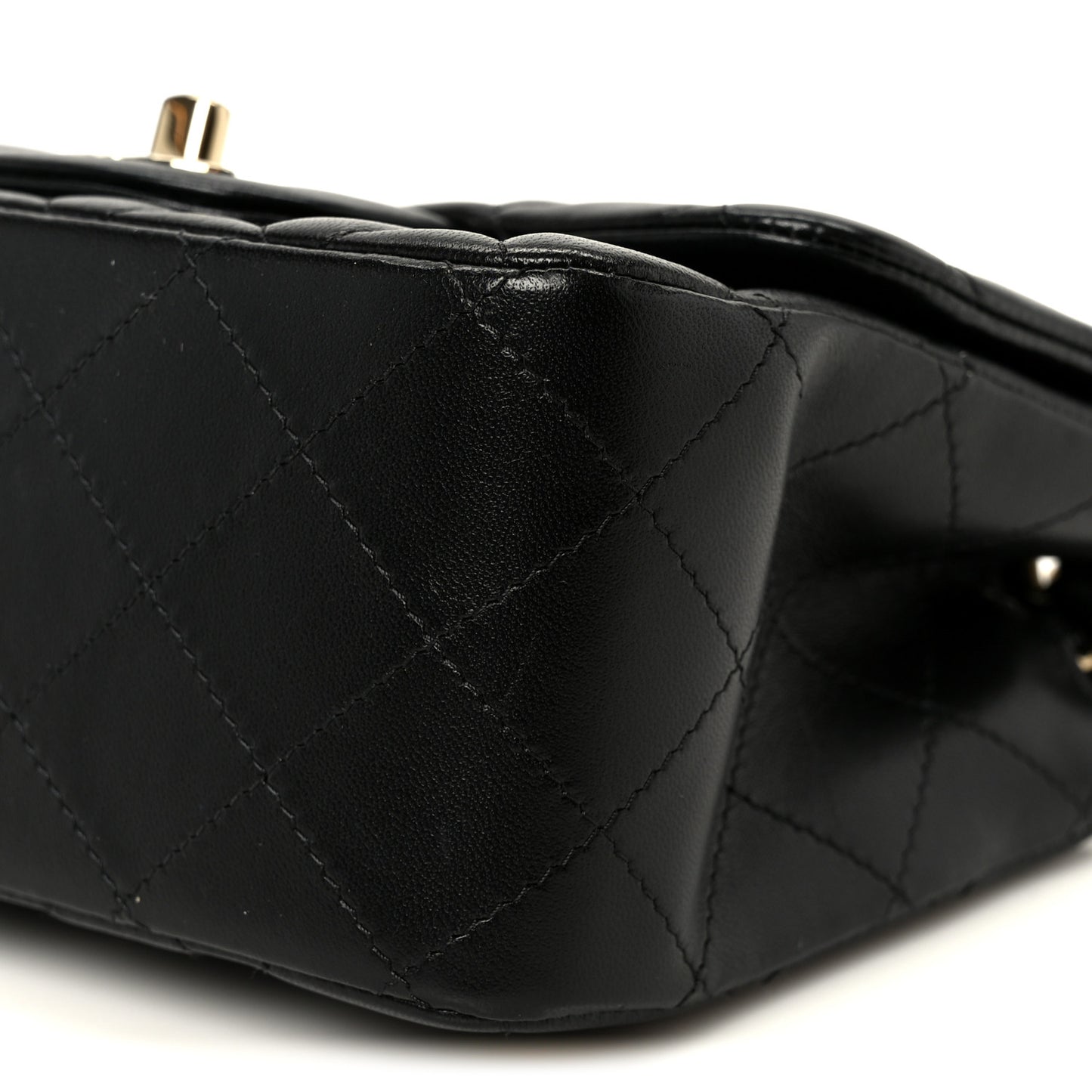 Lambskin Quilted Mini Square Flap Black