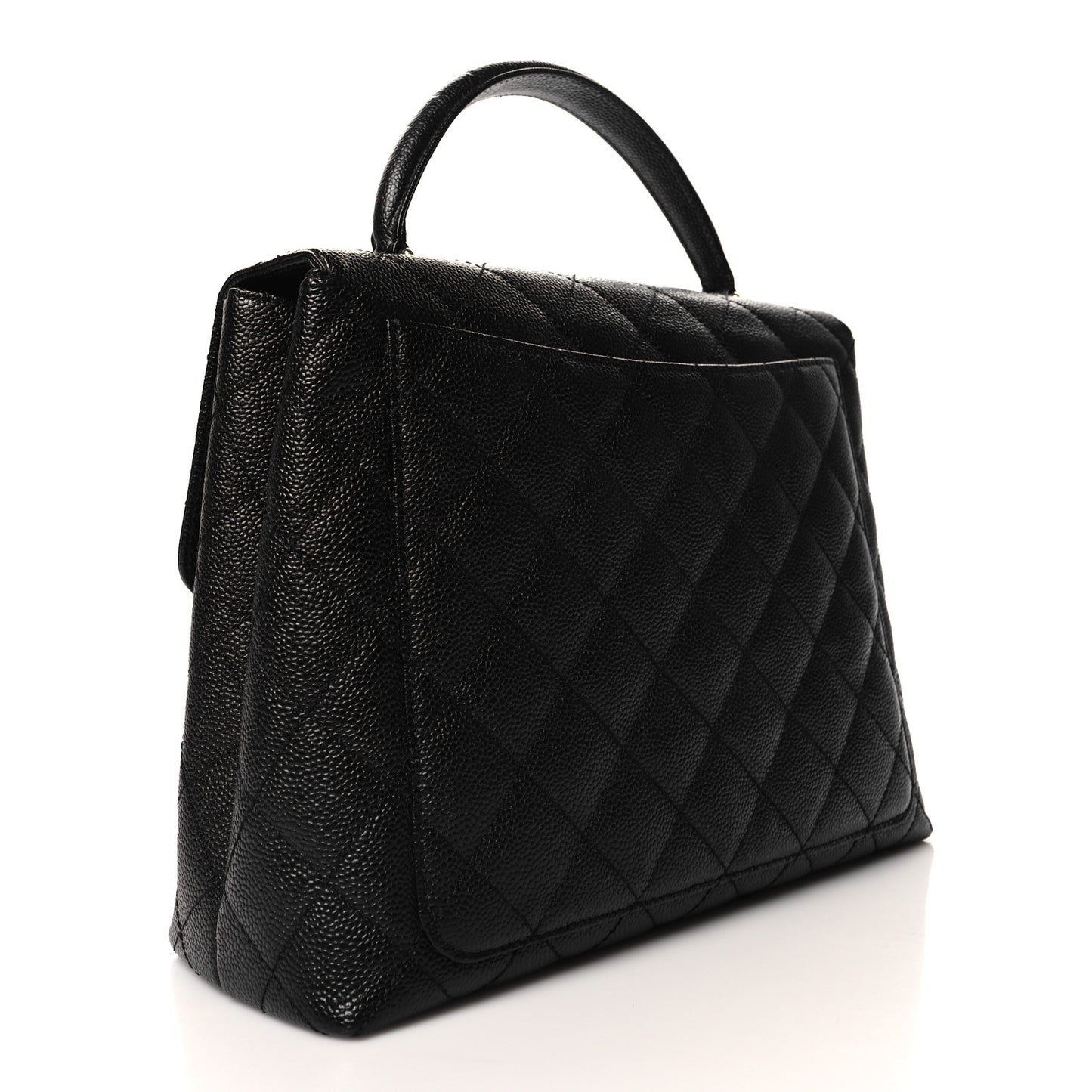 Caviar Quilted Jumbo Kelly Flap Black