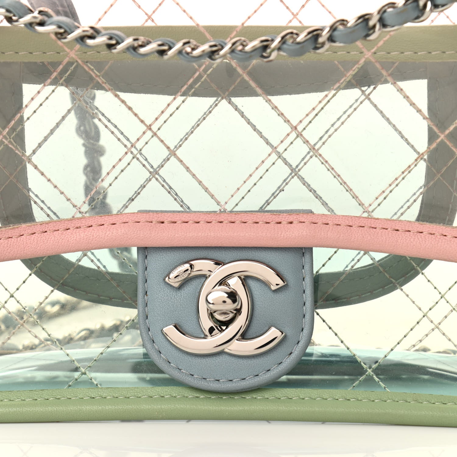 Chanel Lambskin PVC Quilted Mini Coco Splash Flap Blue Green 8 of 11