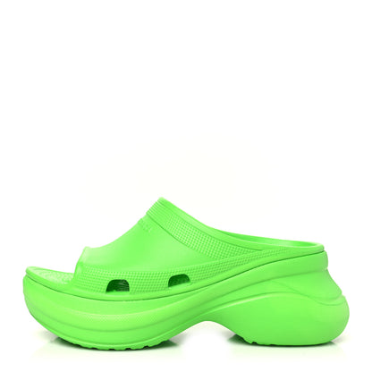 Balenciaga X CROCS Rubber Womens Pool Slides 41 Neon Green 1 of 11