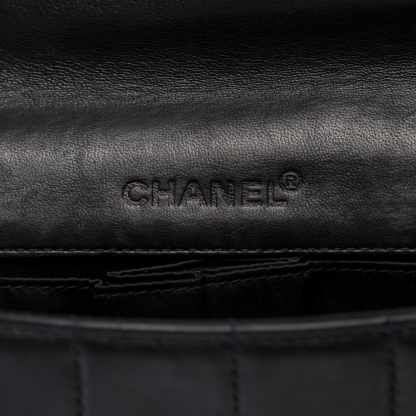 Lambskin East West Chocolate Bar Flap Black