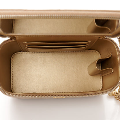 Chanel Lambskin Quilted Pearl Crush Small Vanity Case With Chain Beige 5 of 11