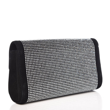 Saint Laurent Suede Crystal Clutch Black 3 of 9