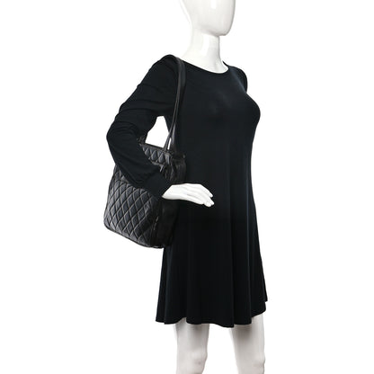 Chanel Lambskin Quilted CC Shoulder Bag Navy 2 of 10
