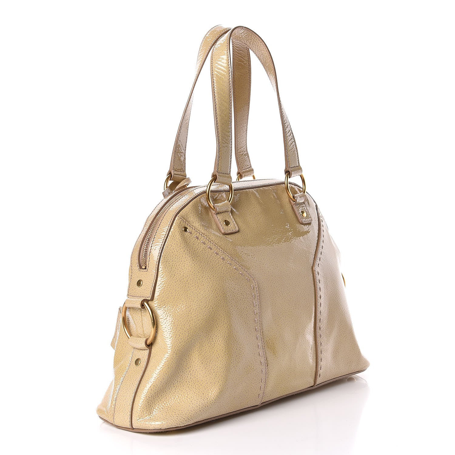 Saint Laurent Patent Large Muse Beige 3 of 12