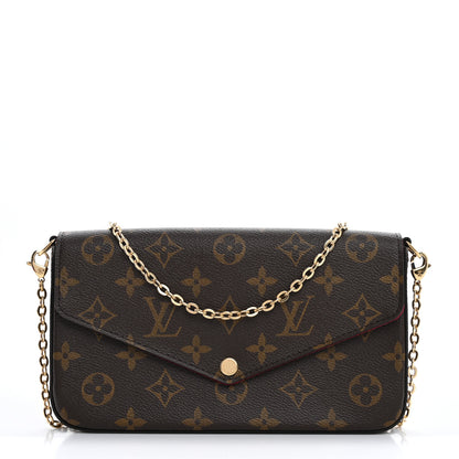 Louis Vuitton Monogram Pochette Felicie Chain Wallet Fuchsia 1 of 14