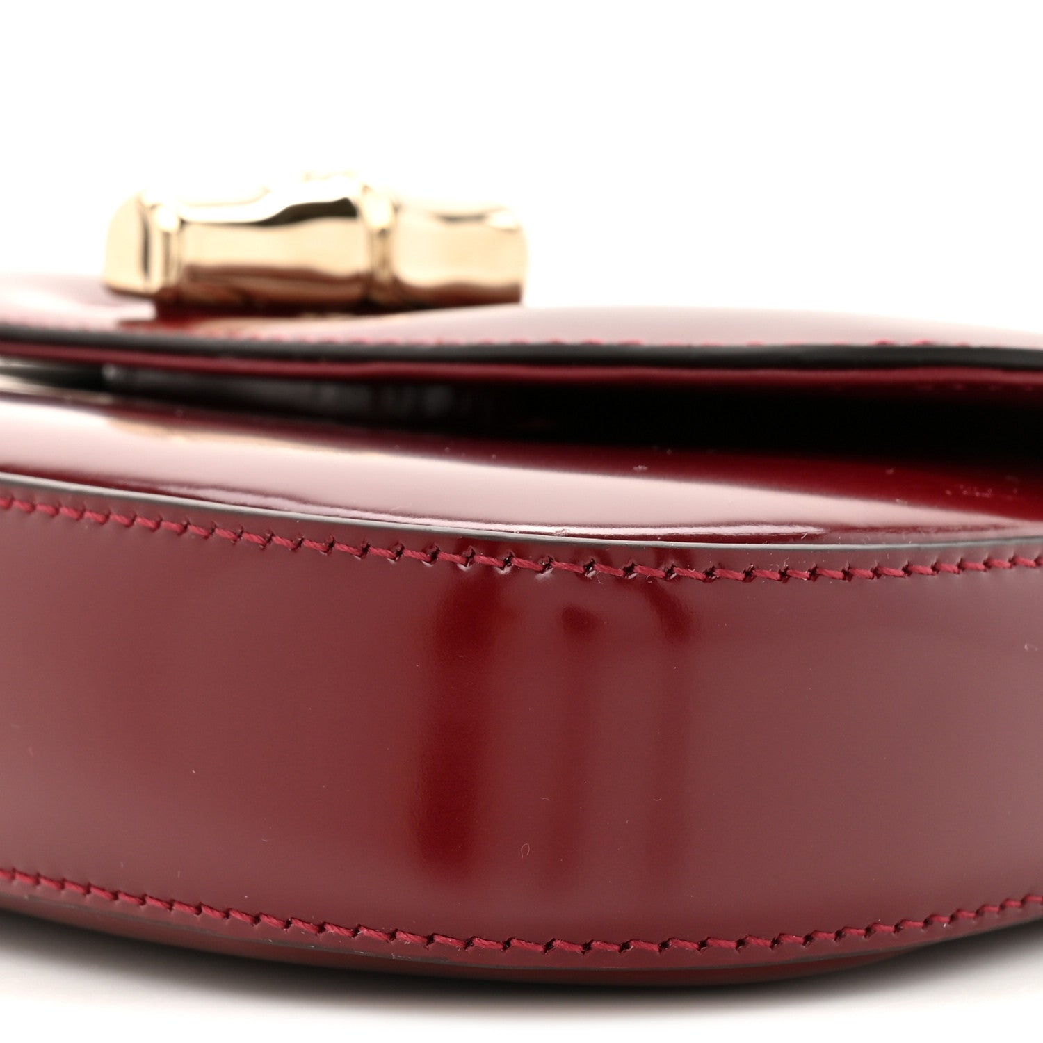 Gucci Shiny Calfskin Small Bamboo Night Bag Rosso Ancora 9 of 12
