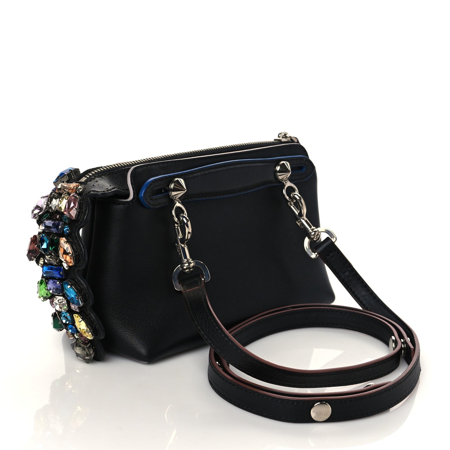 Vitello Dolce Crystal Croc Tail Mini By The Way Boston Bag Black Multicolor