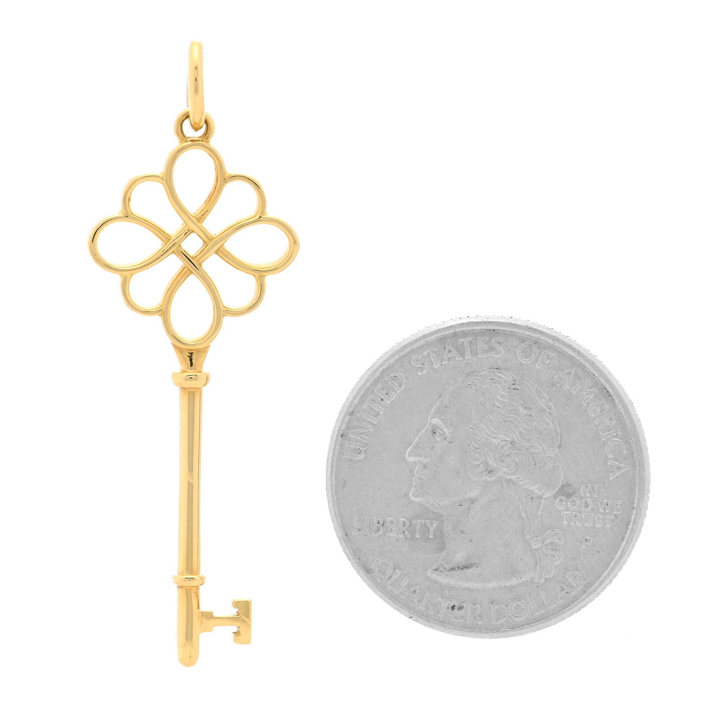 18K Yellow Gold Knot Key Pendant
