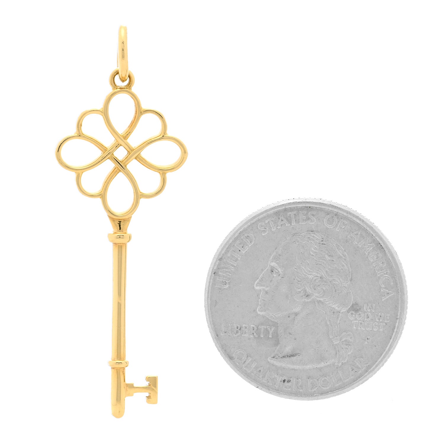 Tiffany 18K Yellow Gold Knot Key Pendant 2 of 3