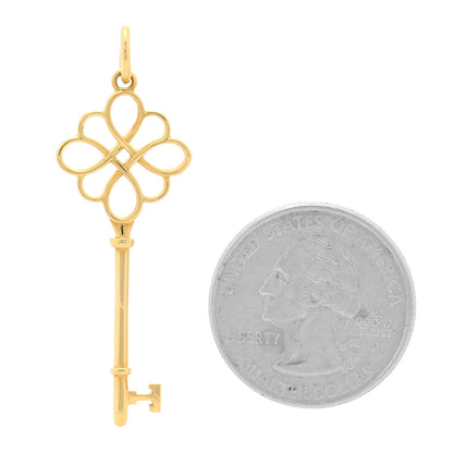 Tiffany 18K Yellow Gold Knot Key Pendant 2 of 3