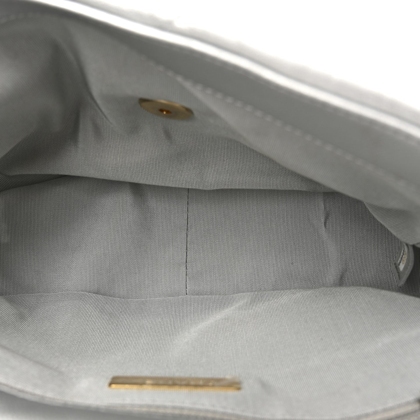 Metallic Goatskin Quilted Medium Chanel 19 Flap Silver
