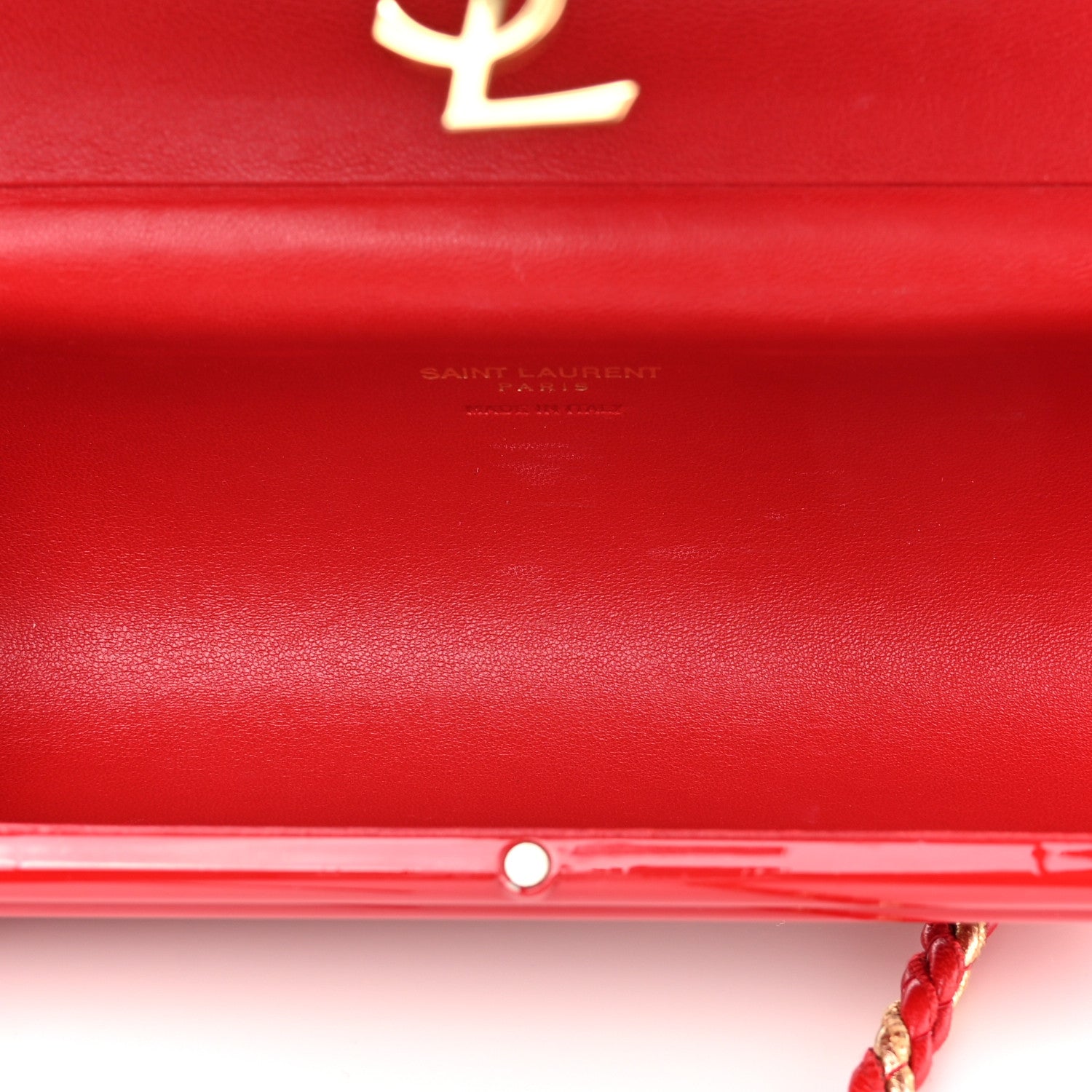 Saint Laurent Ribbed Plexiglass Lambskin Fringe Monogram Opium Box Bag Red 5 of 10