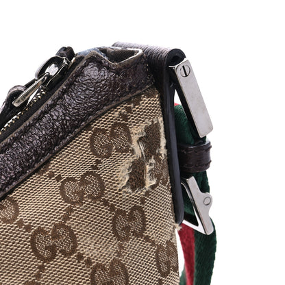 Gucci Monogram Web Medium Half Moon Hobo Dark Brown 9 of 14