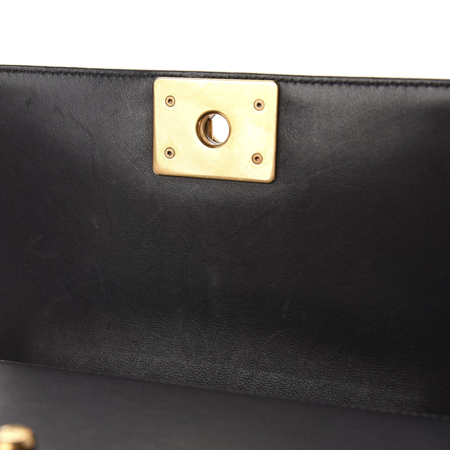 Calfskin Velvet Small Boy Flap Black Red
