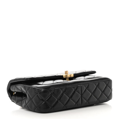 Chanel Shiny Lambskin Quilted Small Daily Friend Flap Black 4 of 13